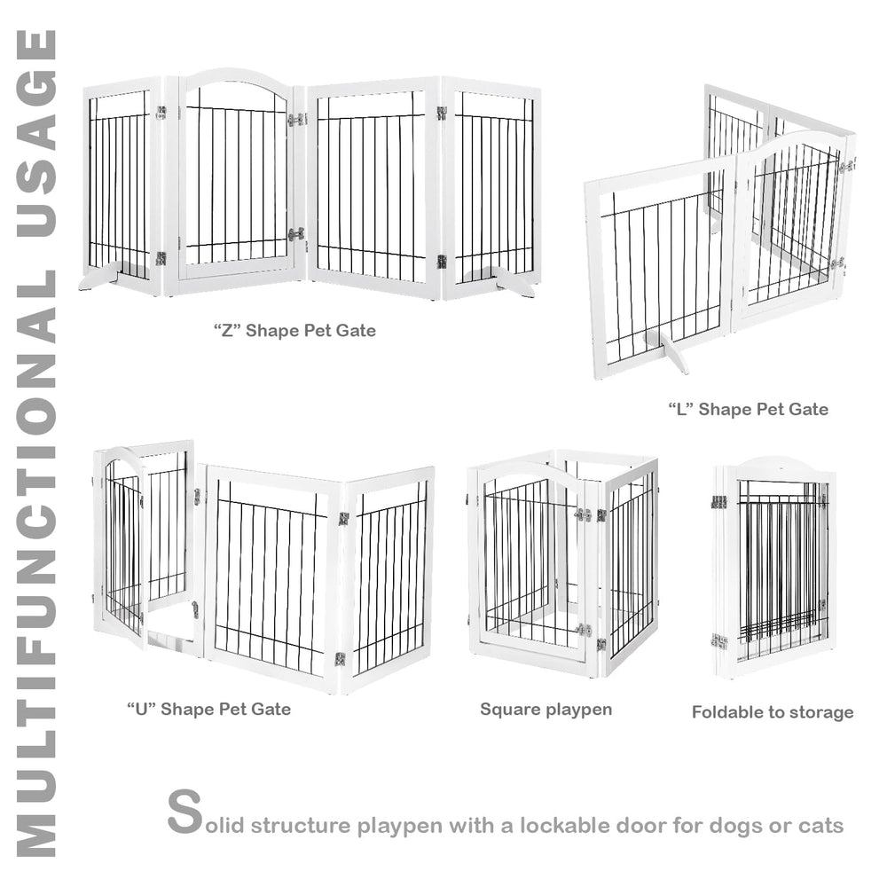 Spirich dog gate metal wire interior ensures durability and visibility