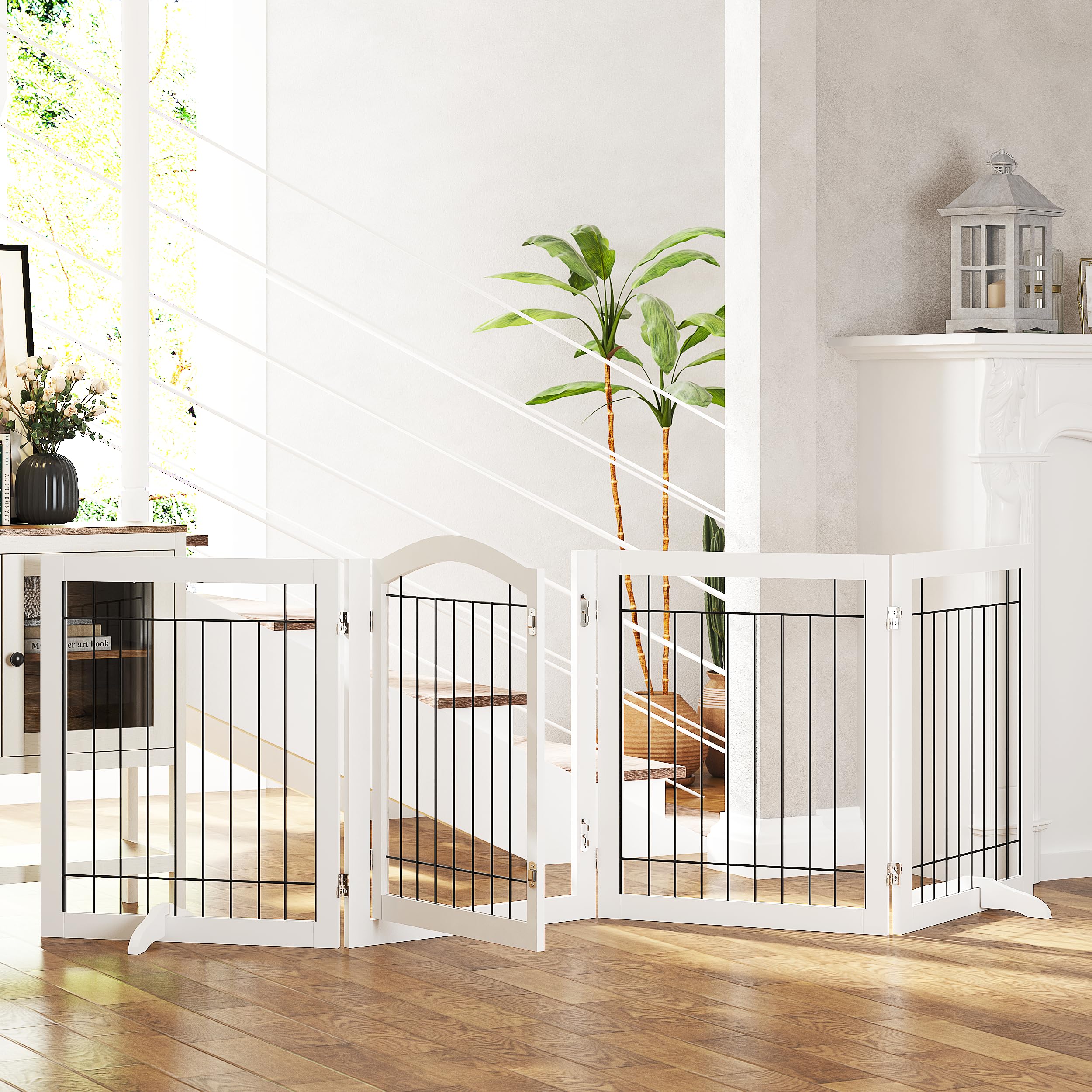 Spirich dog gate two support feet adds balance for steadier setups