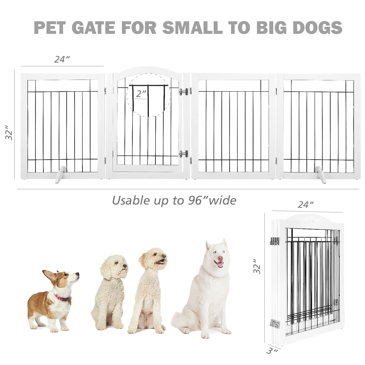 Spirich dog gate wood frame highlights natural aesthetics for home decor
