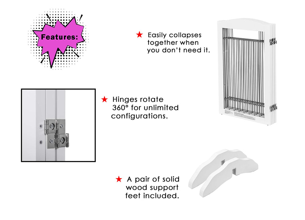 Spirich gate folds for compact storage in tight spaces.