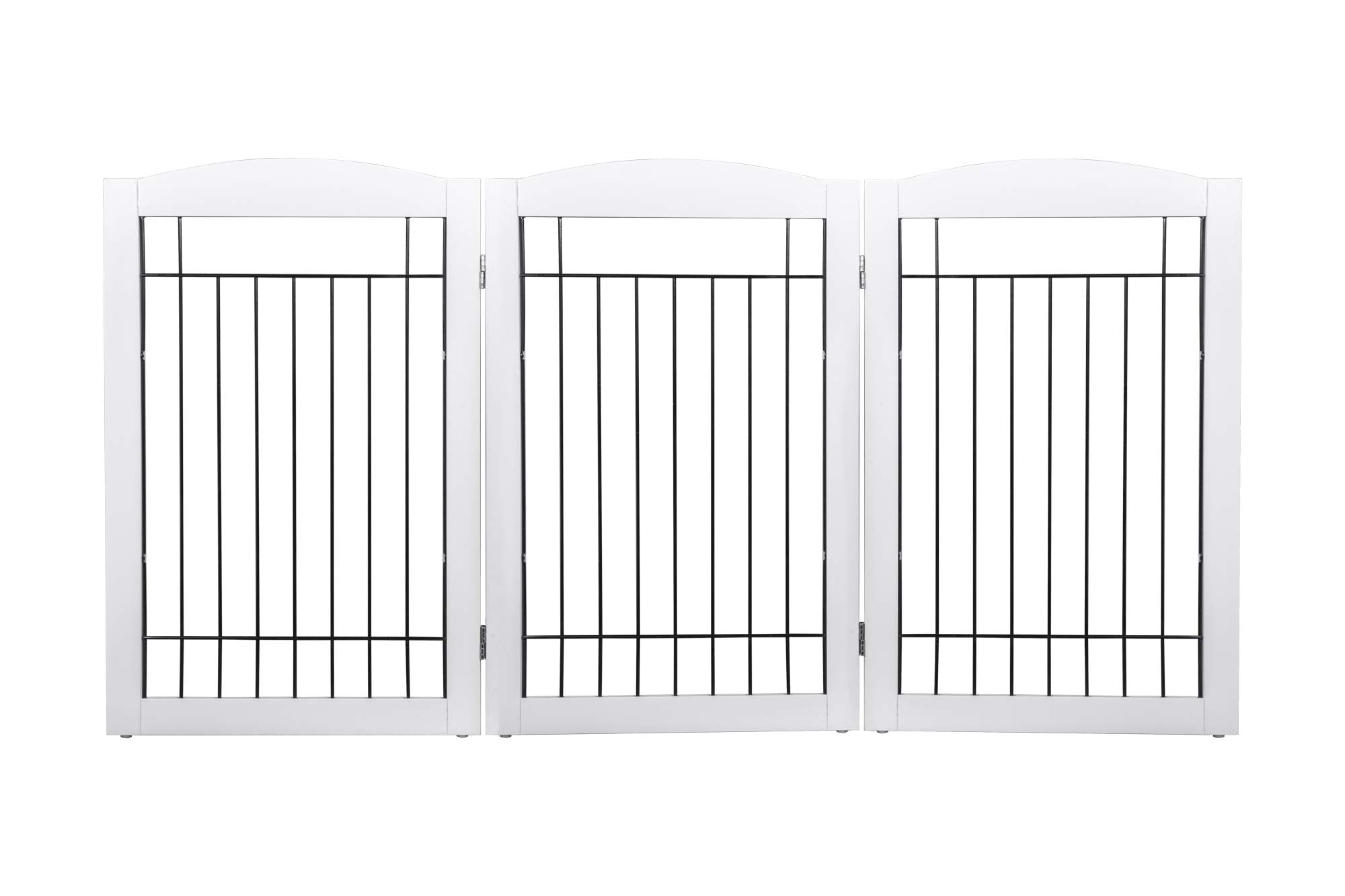 Spirich gate shown on stairs as a safety barrier for stair use.