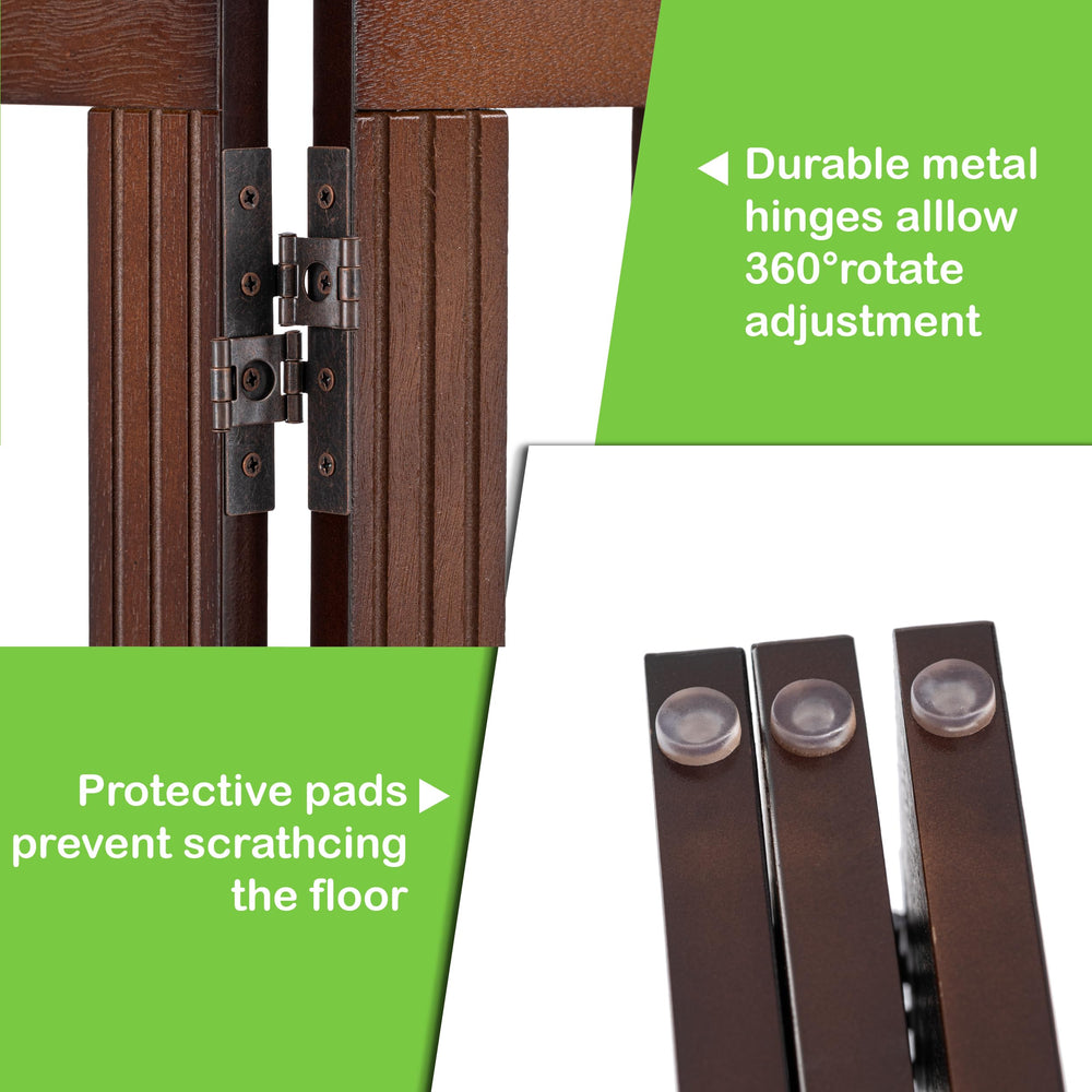Spirich gate reinforced with eight screws for sturdiness