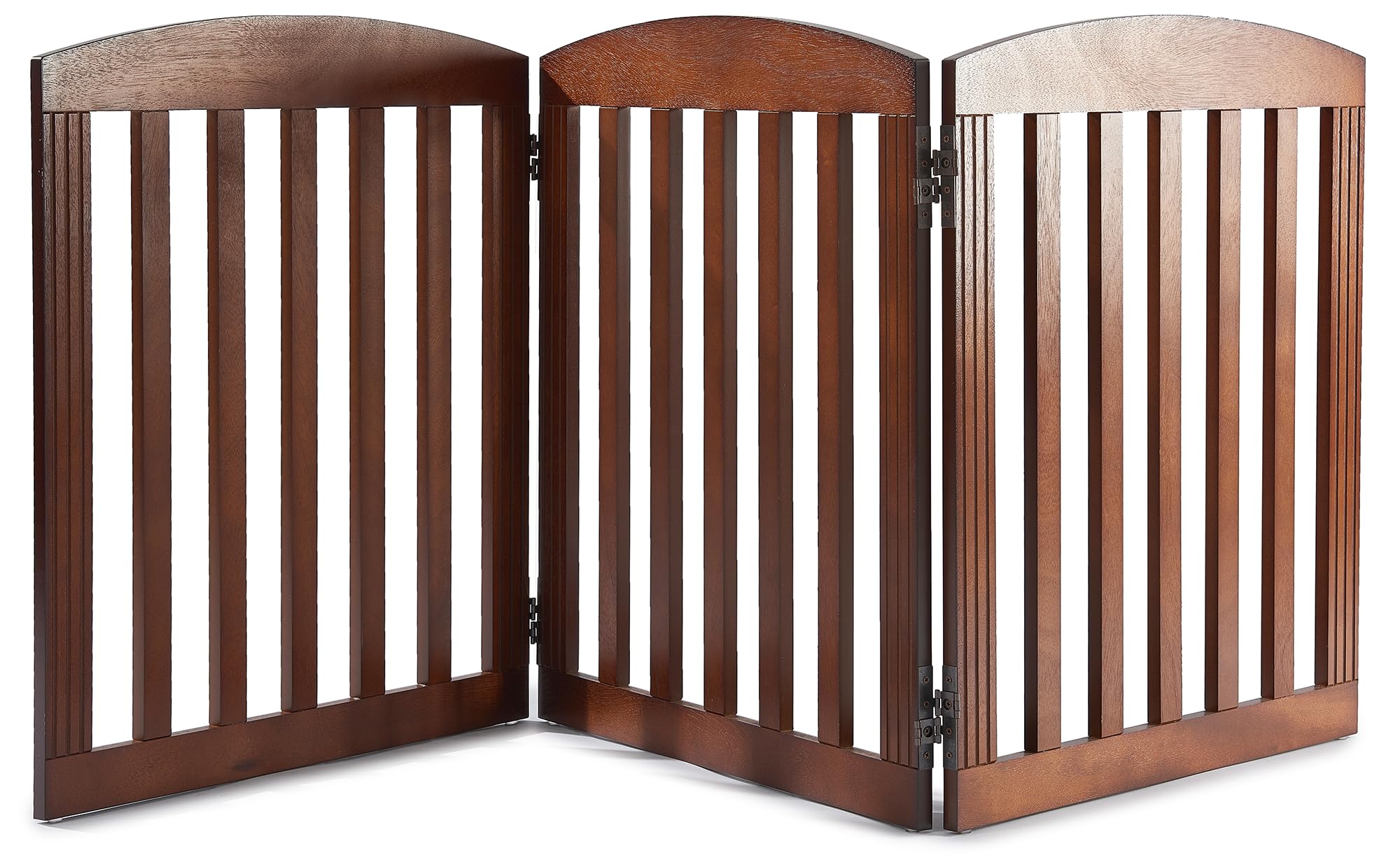 Spirich wooden freestanding dog gate folds accordion for space-saving use