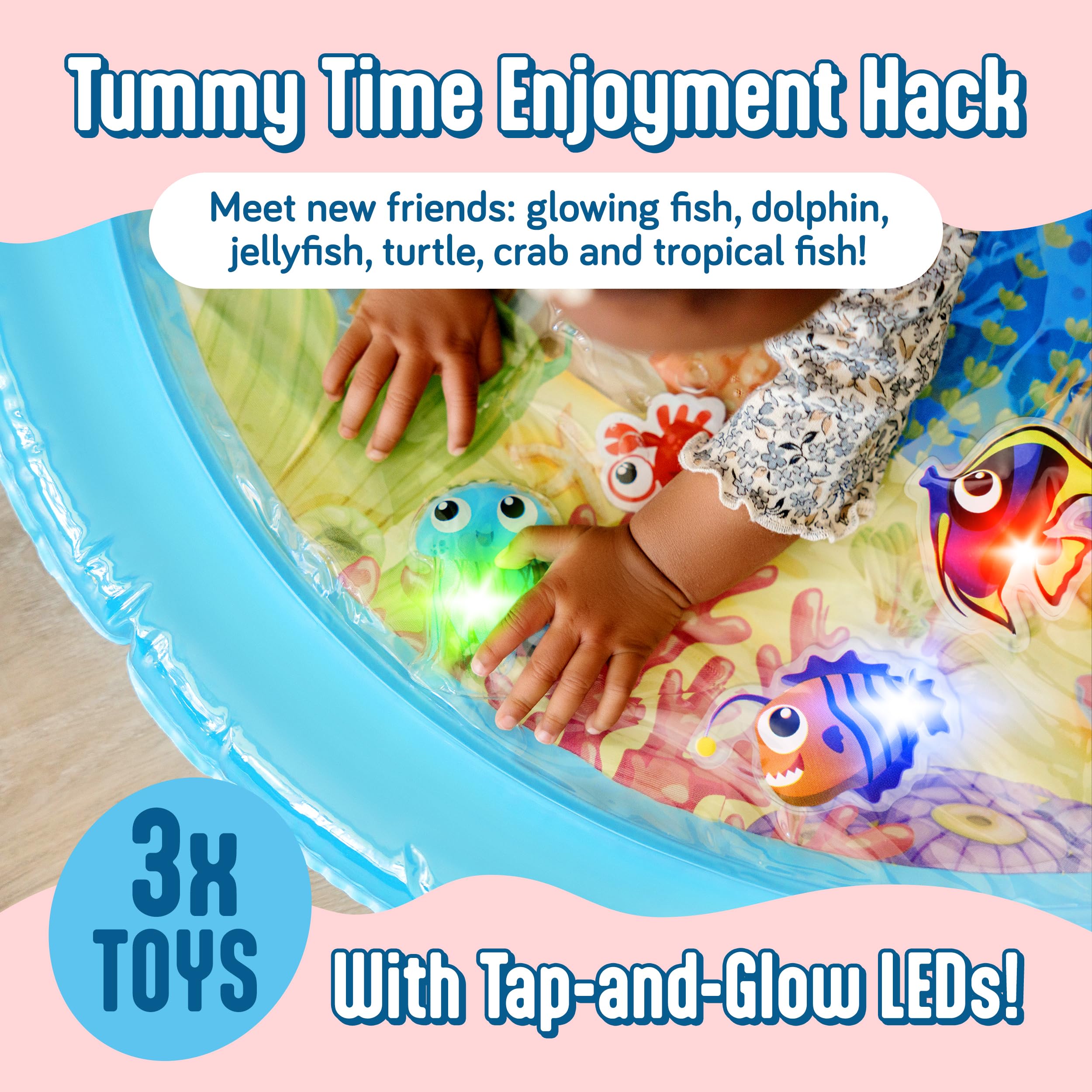 SplashEZ inflatable baby water mat with quick setup for home or travel