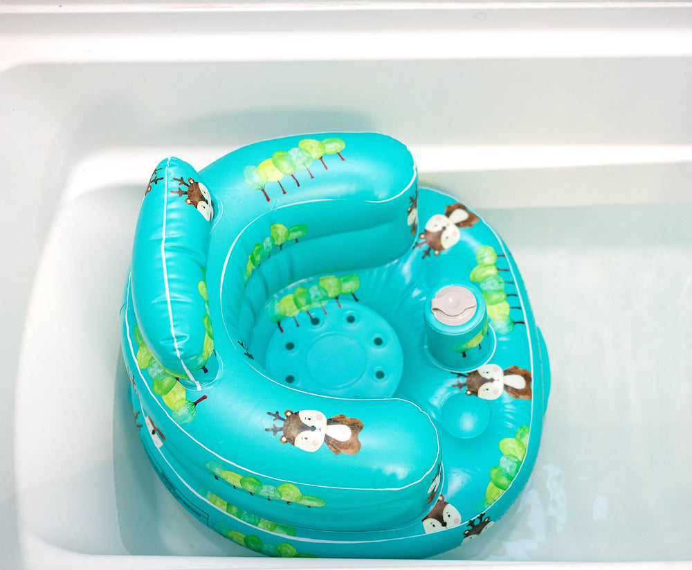 SplashEZ sit-up chair back-support keeps little ones safely upright during play.