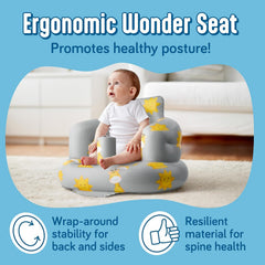 SplashEZ travel-friendly inflatable seat folds compactly for car trips.