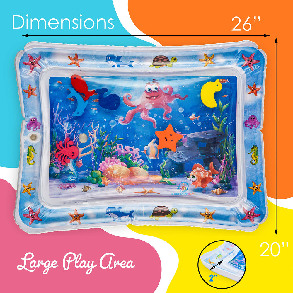 Splashin'kids BPA-free water mat provides safe, durable play surface.