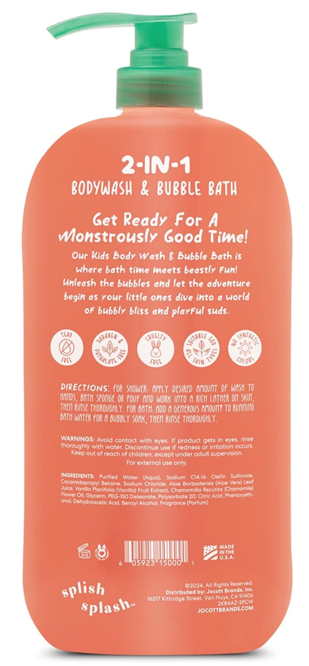 Splish Splash 2in1 Kids Bath-Bubble Bath image illustrating combined wash and bubbles for playtime.