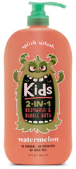 Splish Splash Watermelon-scented suds for kids show gentle cleansing and bubbly fun.