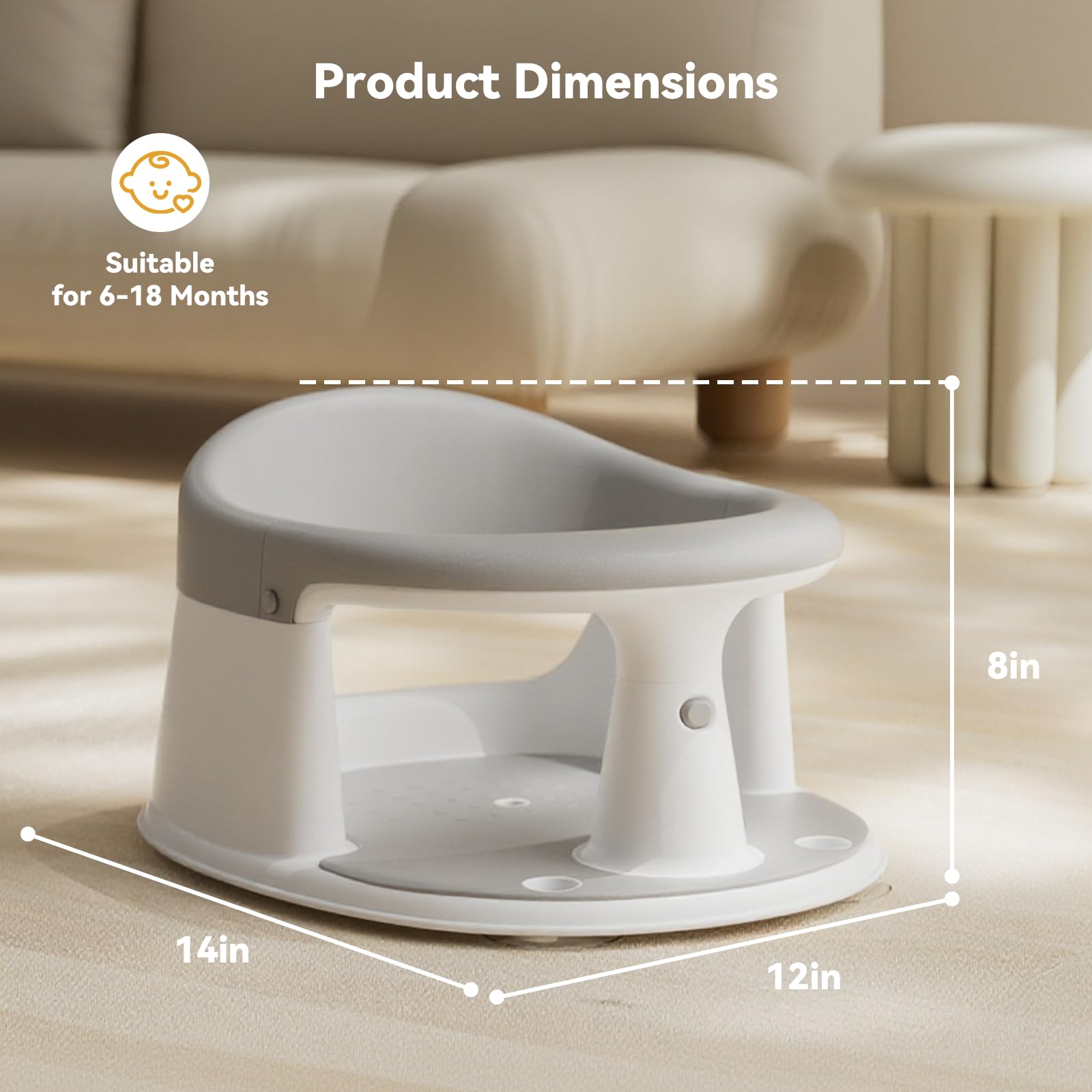 Spluvvly bath seat drainage holes aid quick cleaning.