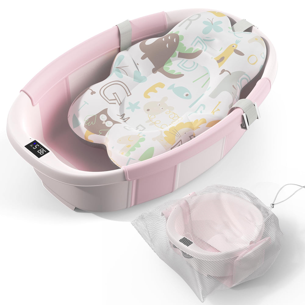 Spluvvly collapsible baby bathtub folded for compact storage