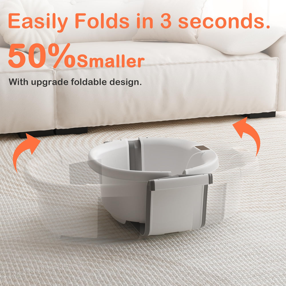 Spluvvly collapsible tub with non-slip base keeps baby safe during baths.