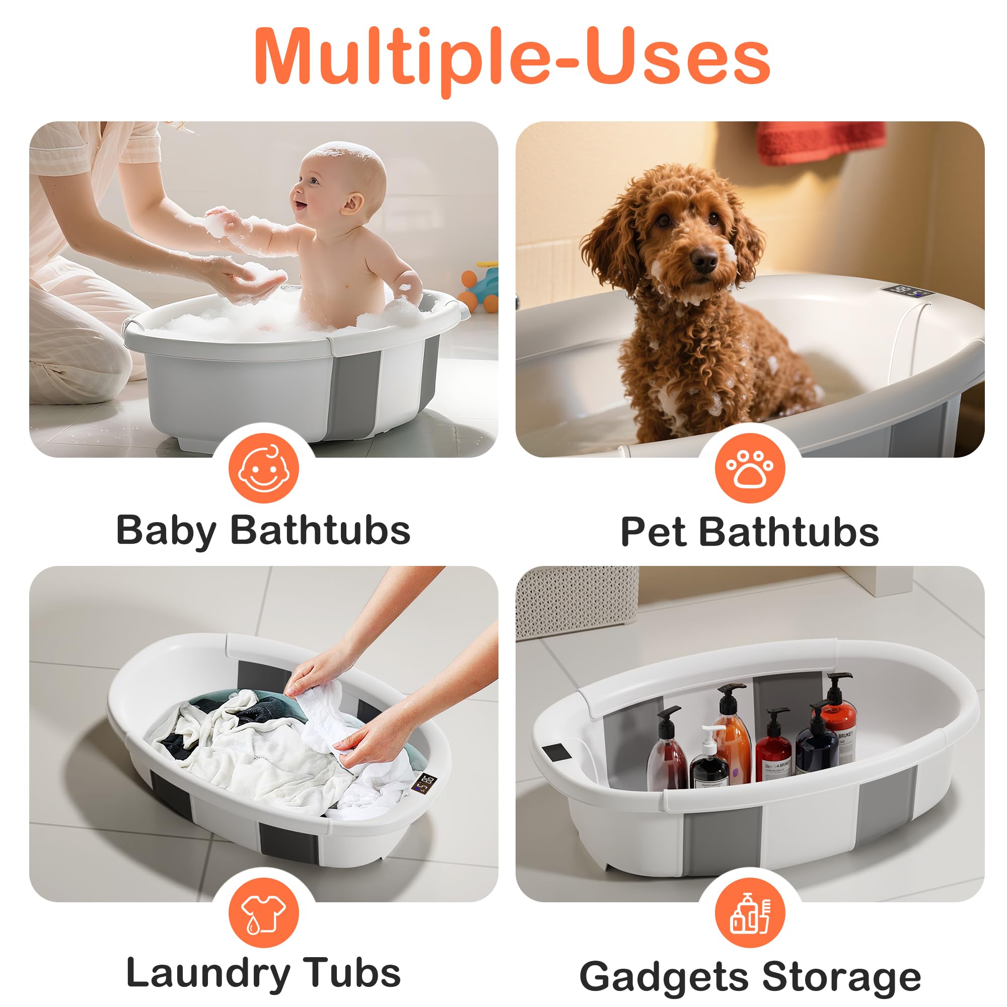 Spluvvly collapsible bathtub in use showing spacious interior for comfort.