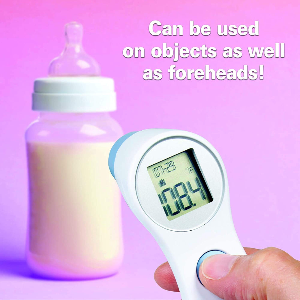 Sponix thermometer in use illustrating simple, in-hand operation during busy mornings.