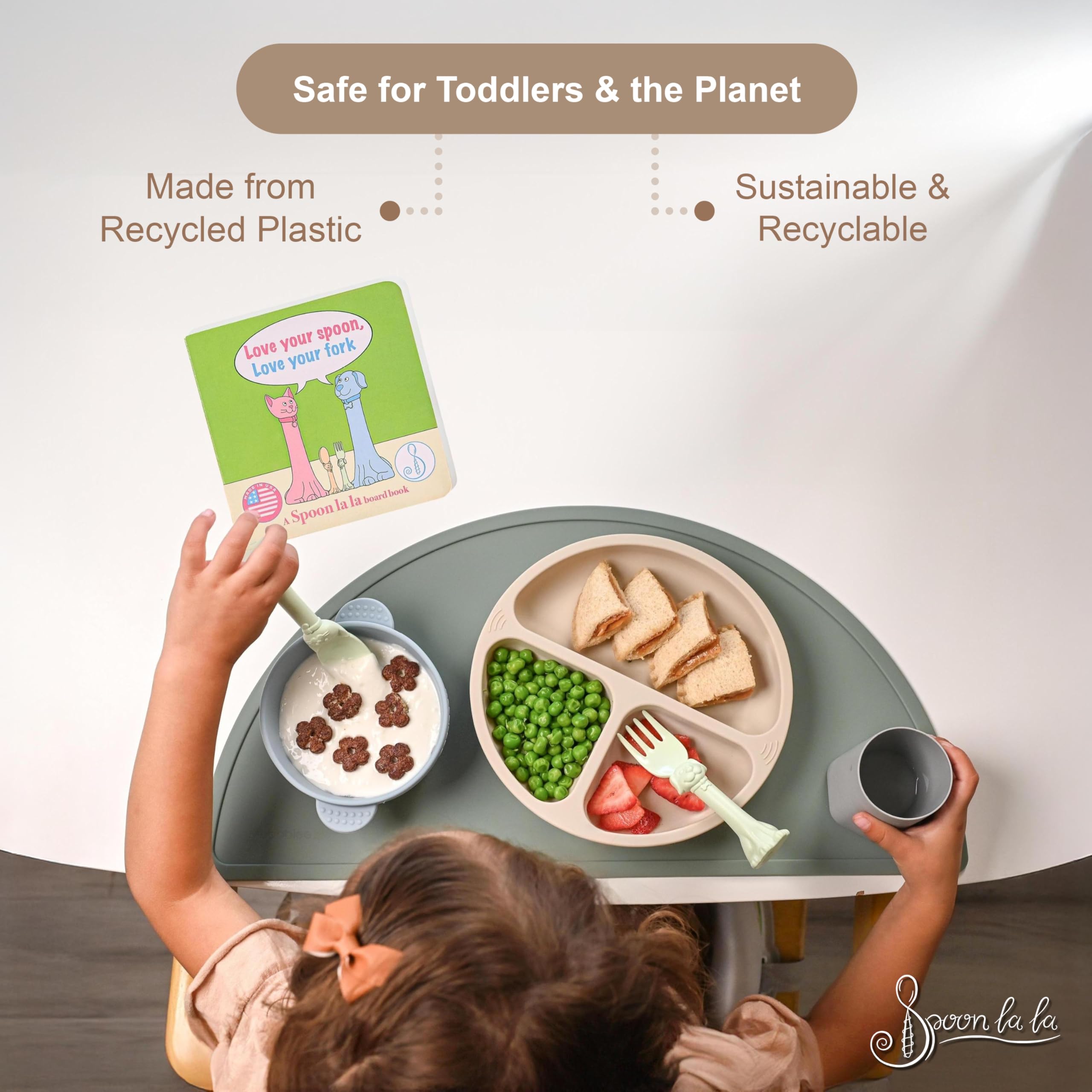 Spoon la la BPA-free utensils crafted from US-sourced plastic.