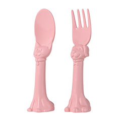 Spoon la la toddler spoon pink with ergonomic grip for tiny hands.