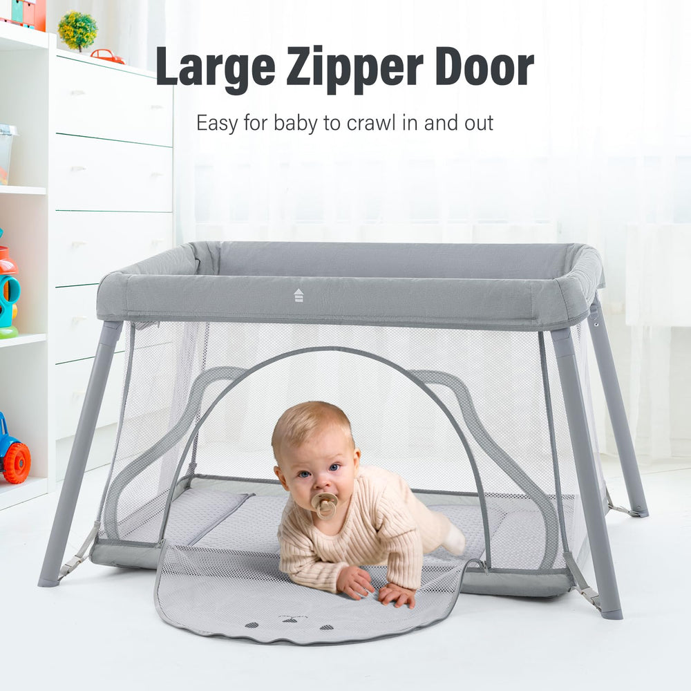 Sporary Travel Crib bassinet mode offers a bedside option for newborns
