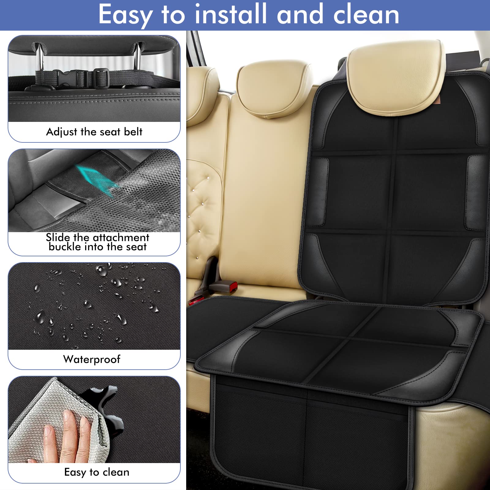 Spotmart car seat protector seat-gap-insert stabilizes cushions between seats.