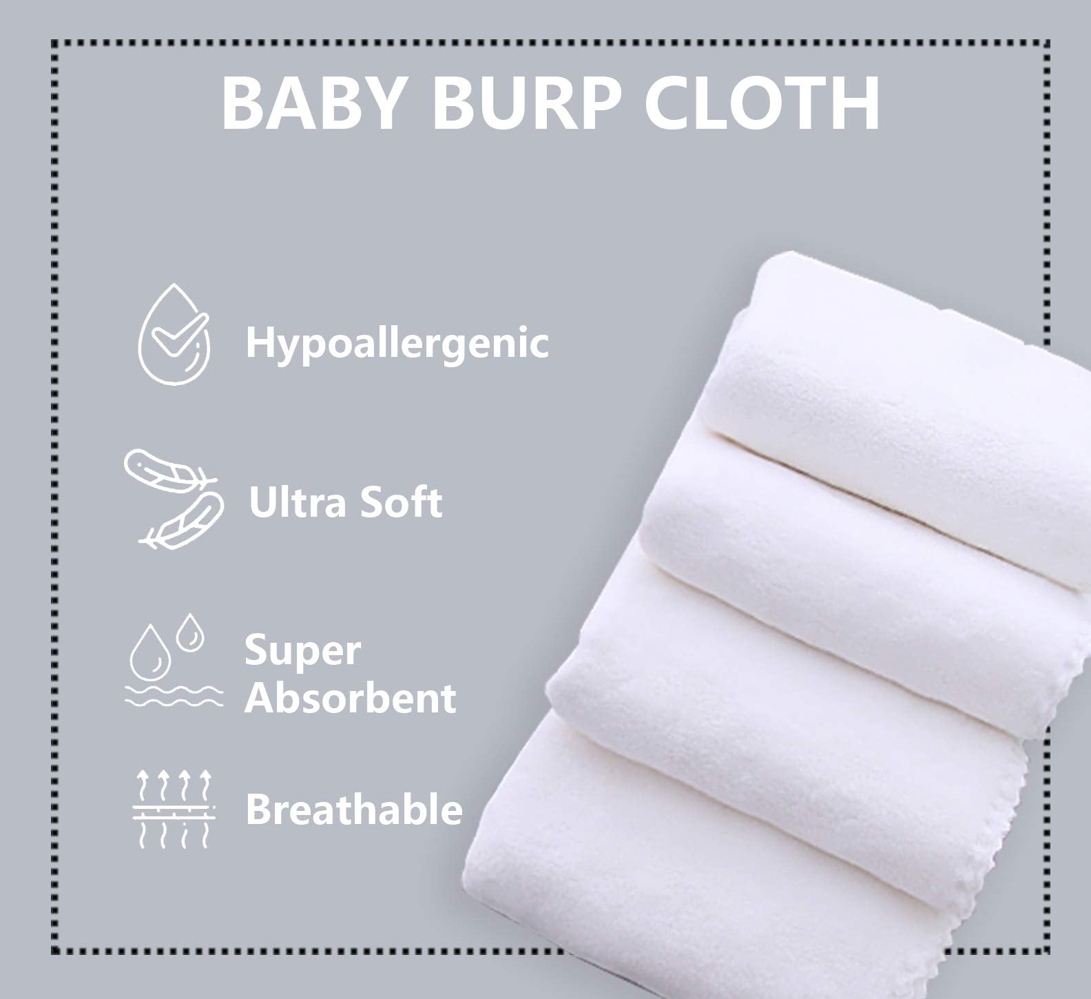Spotted Play coral fleece burp cloths offer gentle skin touch and high absorption