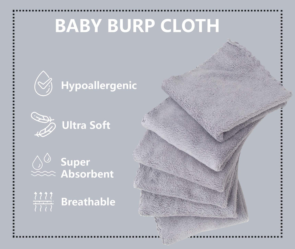 Spotted Play burp cloths in coral fleece emphasize baby-soft texture and easy machine wash.