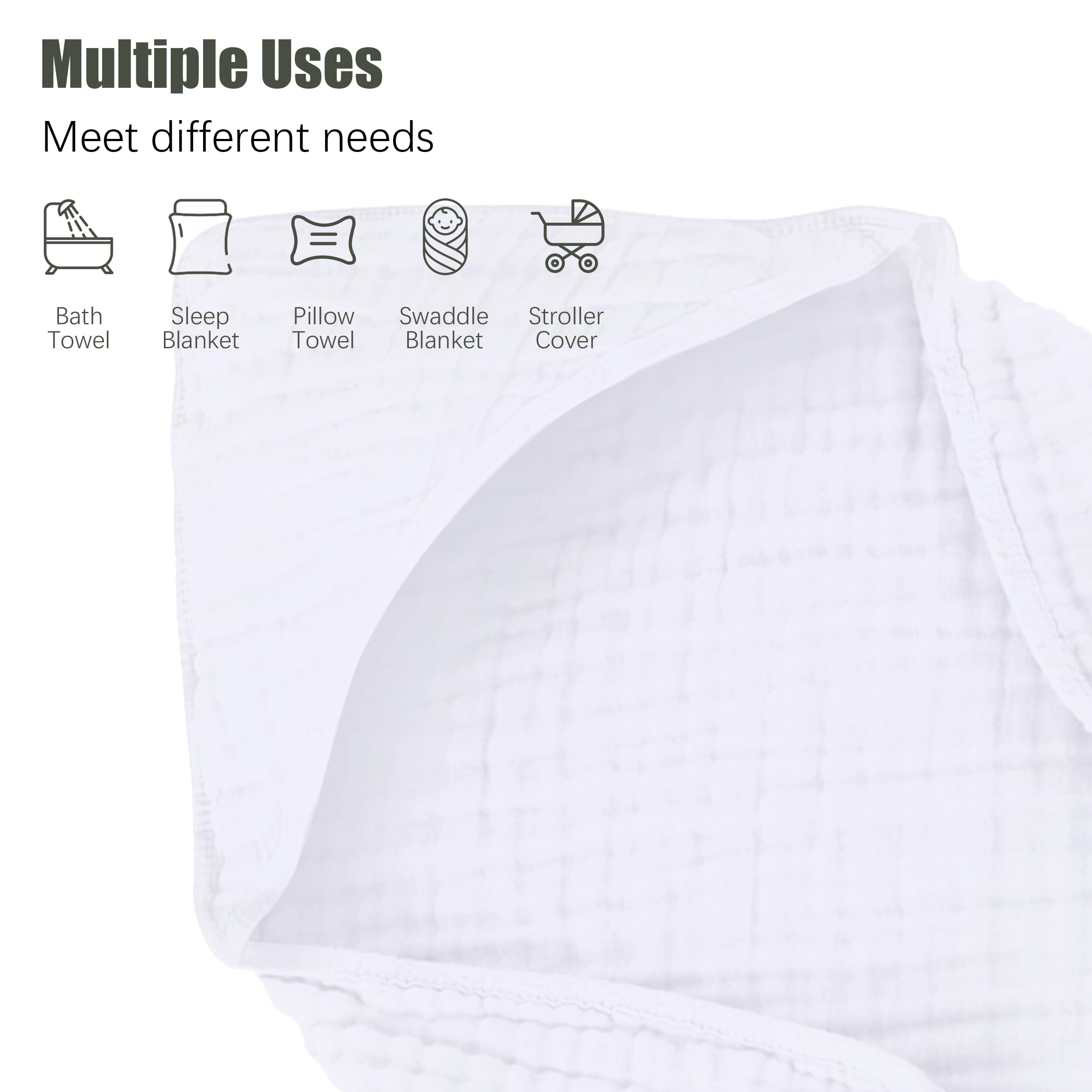 Spotted Play muslin closeup showing six-layer texture and plush softness.