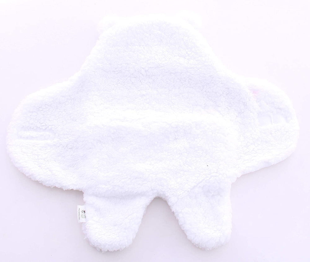 Spotted Play sherpa swaddle blanket pink-white stroller-ready on-the-go comfort