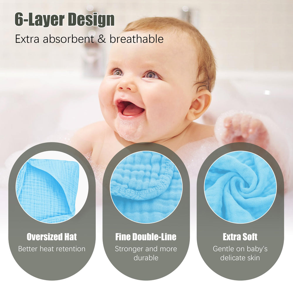 Spotted Play towel on baby after bath, ready for cozy wrap.