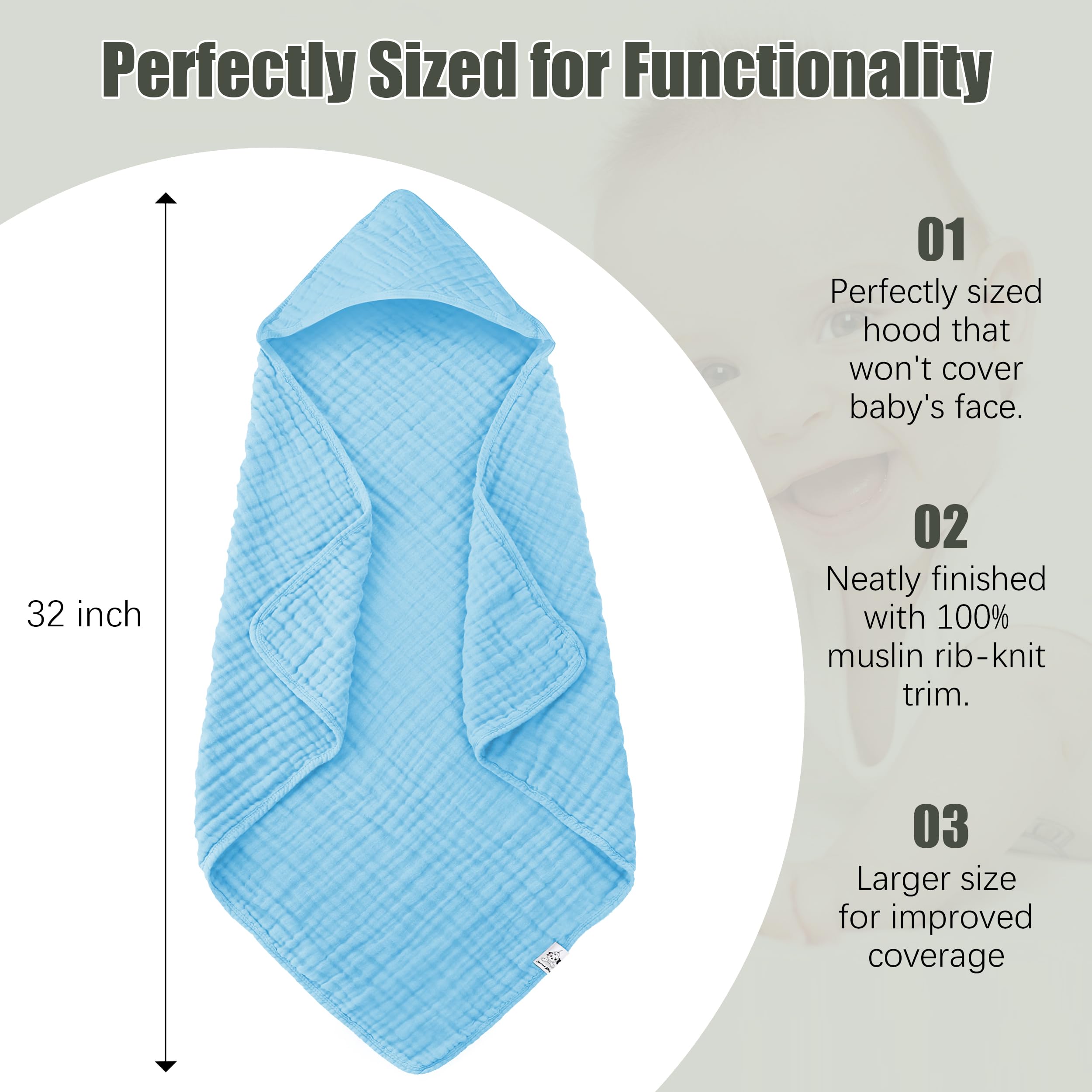 Spotted Play towel swaddling-ready for comfy post-bath moments.