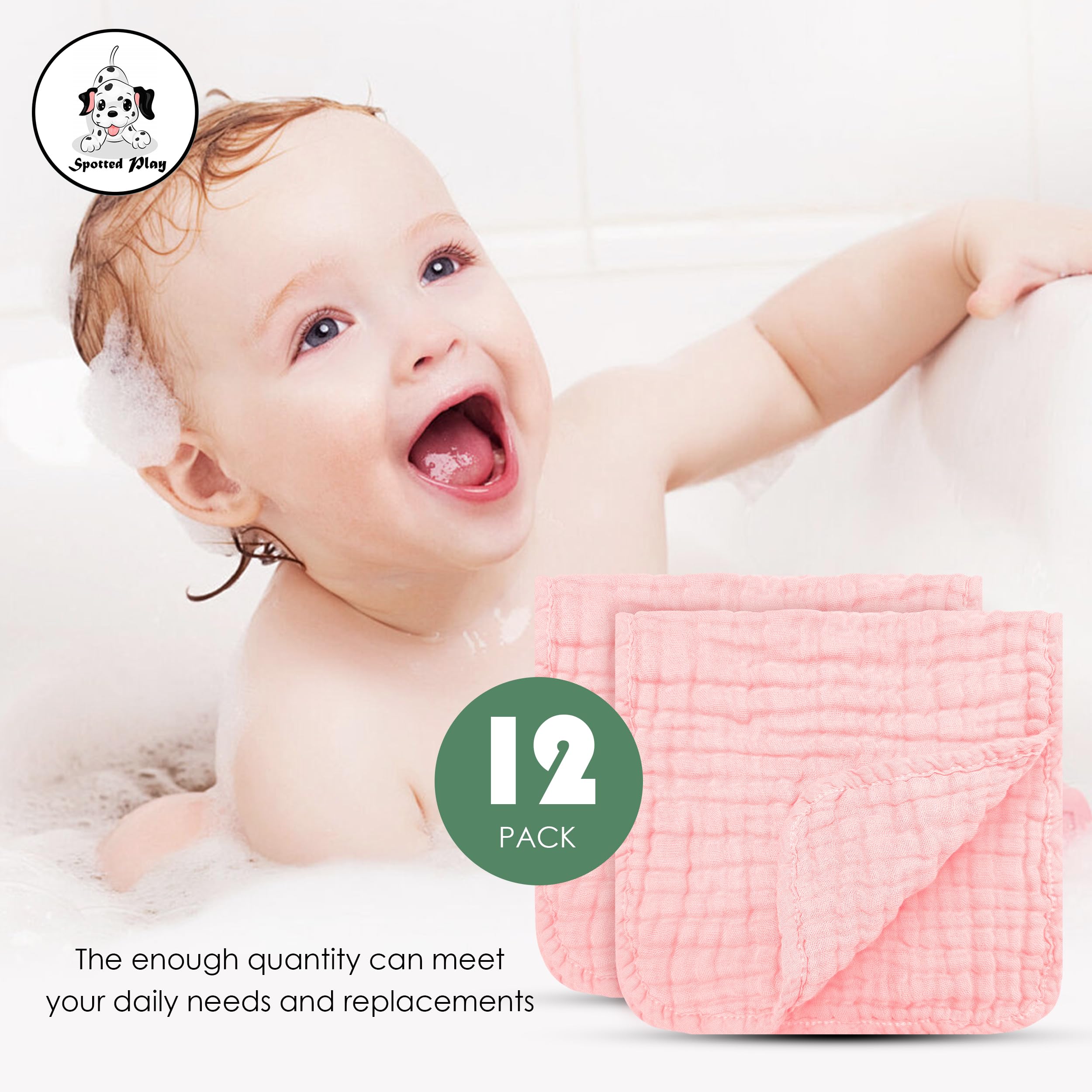 Spotted Play travel-friendly burp cloths—lightweight and easy to pack.
