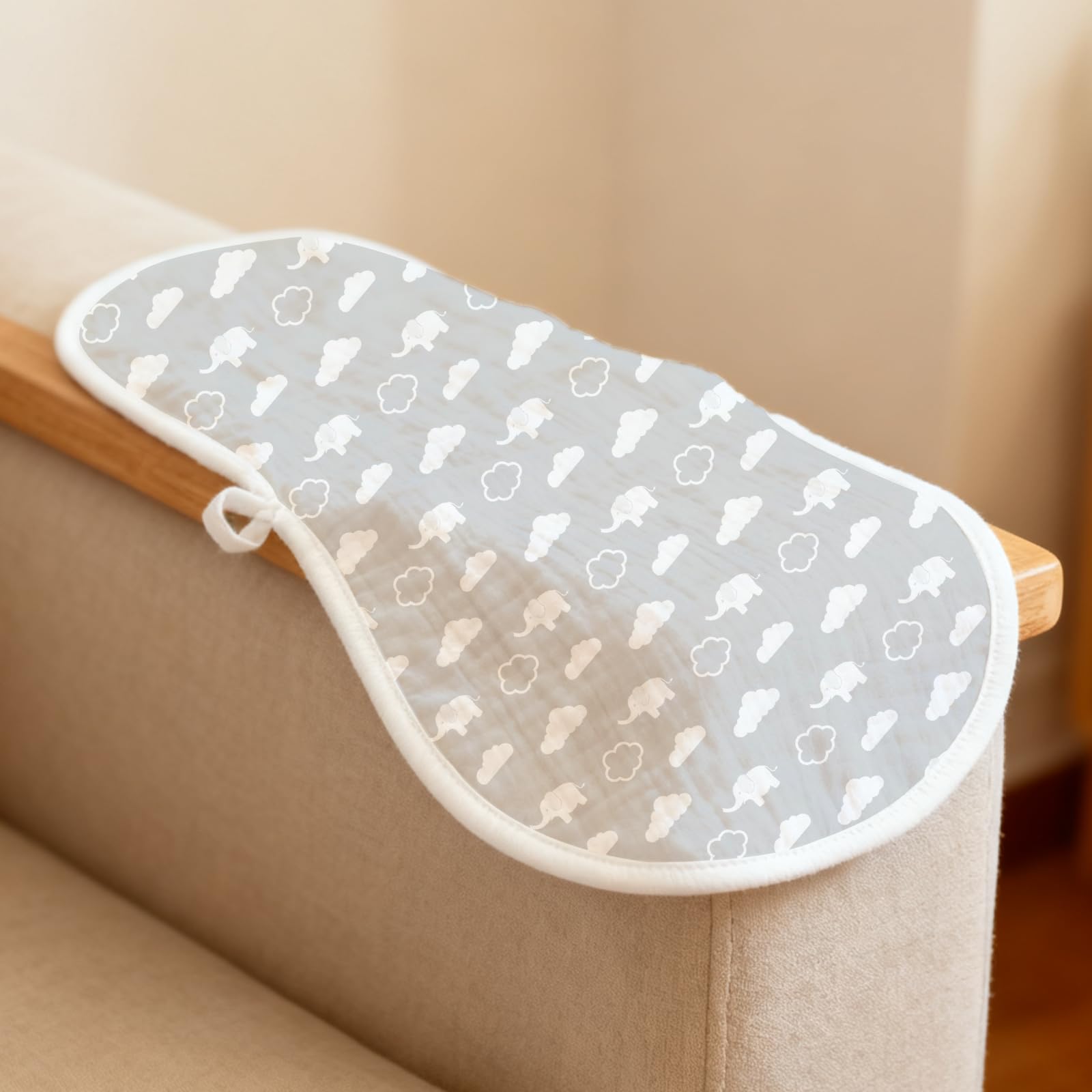 Spriggenix baby burp cloth close-up shows gentle cotton touch for delicate skin.