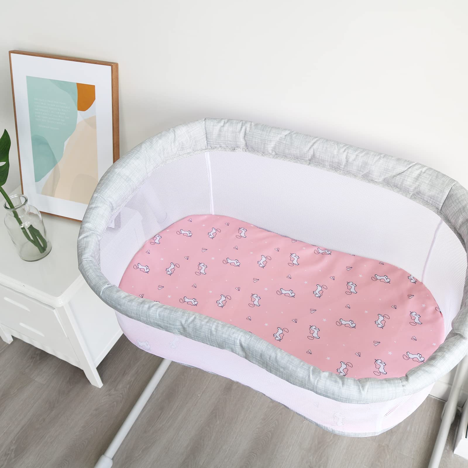 SPRINGSPIRIT bassinet sheet soft-texture close-up highlighting silky feel