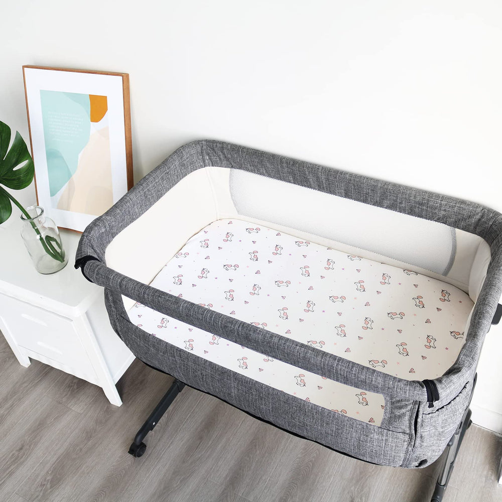 SPRINGSPIRIT bassinet sheet universal-fit elastic band shown on mattress