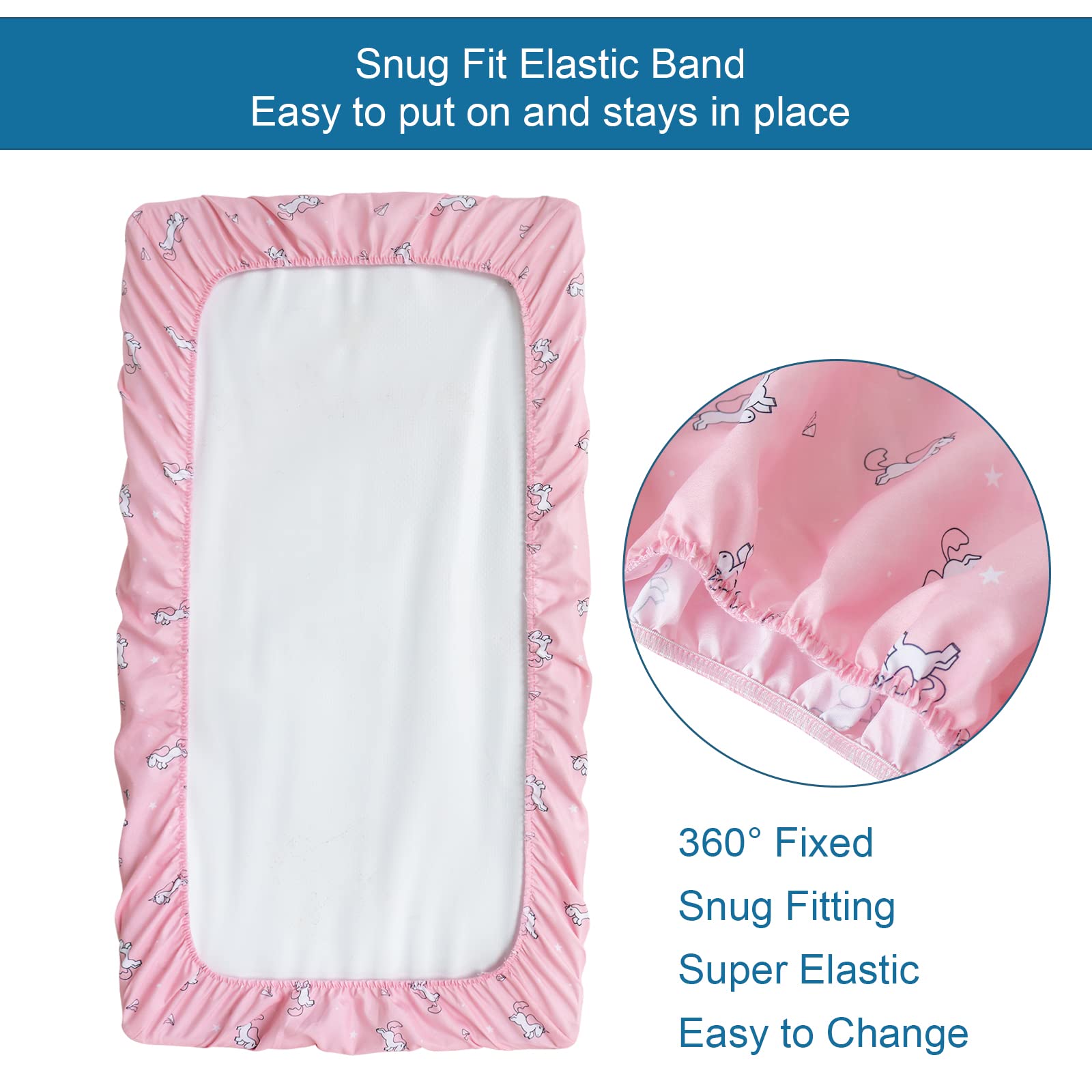 SPRINGSPIRIT bassinet sheet universal-fit fits multiple bassinet shapes for flexibility.