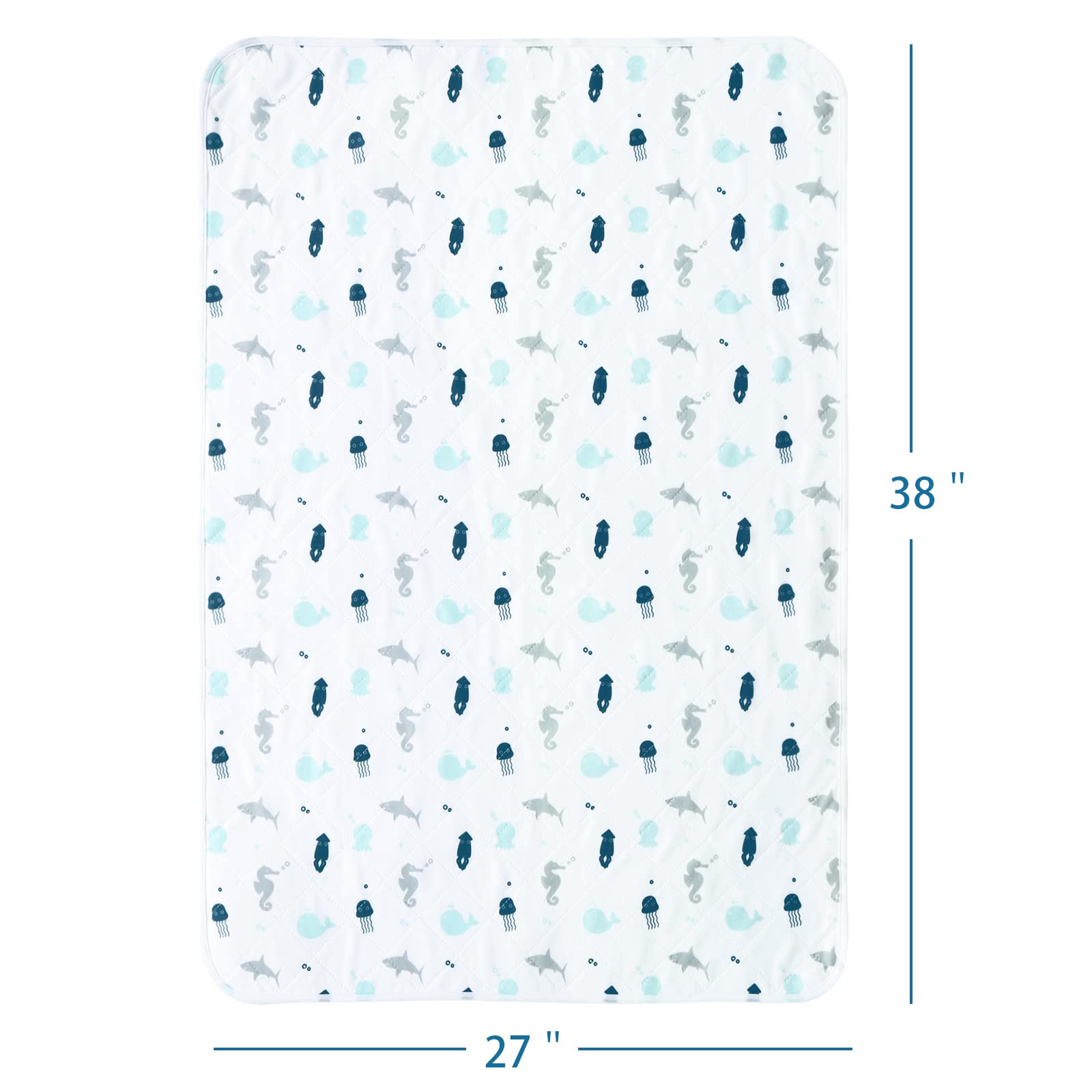 SPRINGSPIRIT blue ocean pattern adds a friendly, calming touch to beds.