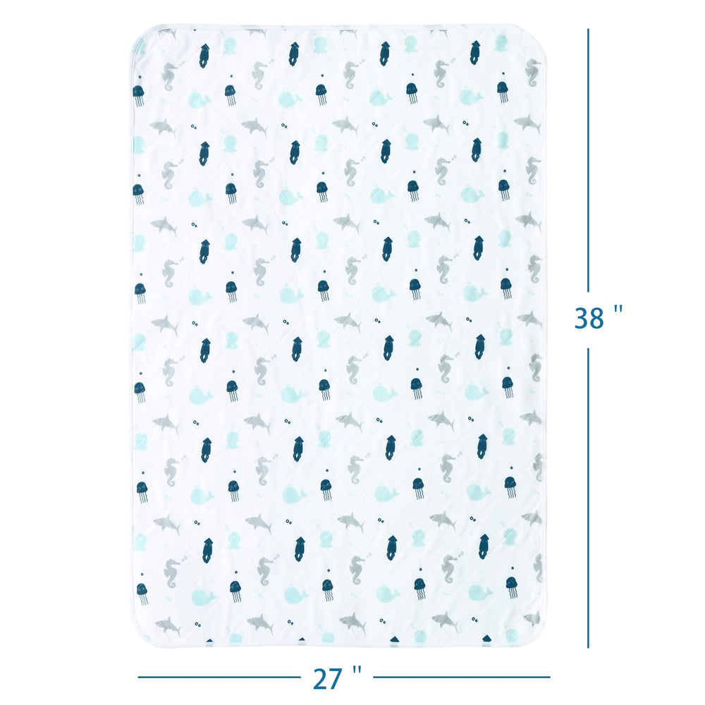 SPRINGSPIRIT blue ocean pattern adds a friendly, calming touch to beds.
