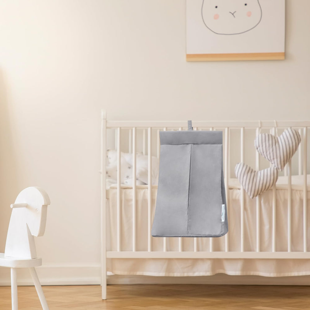SPRINGSPIRIT diaper stacker in grey color complements nursery decor.