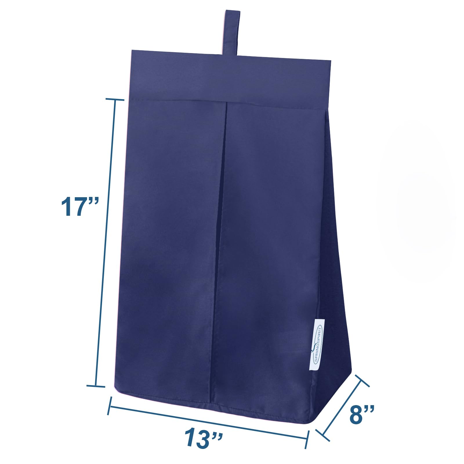 SPRINGSPIRIT diaper stacker side view shows discreet, dustproof storage within reach.