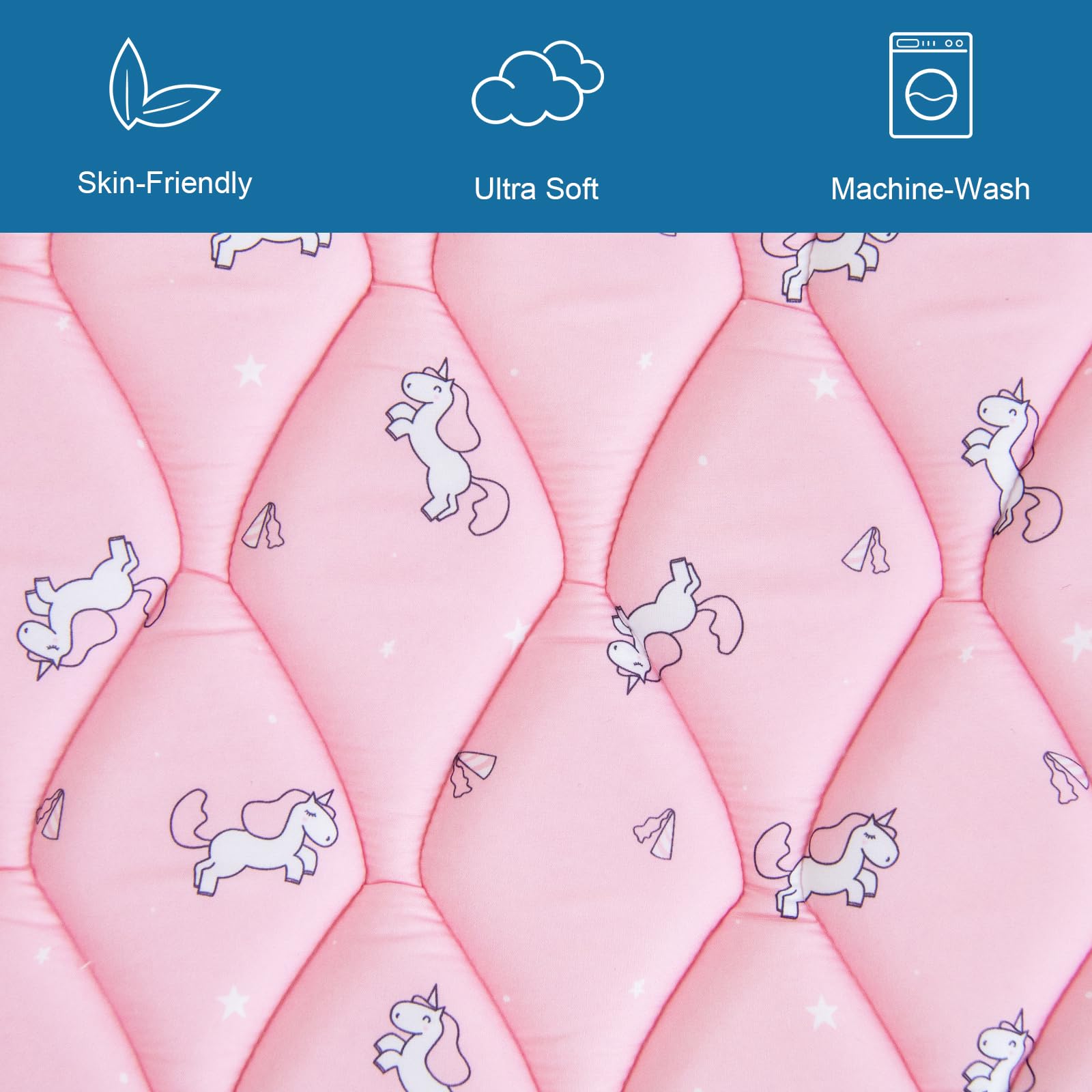 Close-up of thick foam on the SPRINGSPIRIT mat showing cushioned support for falls.