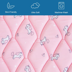 Close-up of thick foam on the SPRINGSPIRIT mat showing cushioned support for falls.