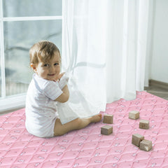 SPRINGSPIRIT play mat shown with various playpens demonstrating compatibility.