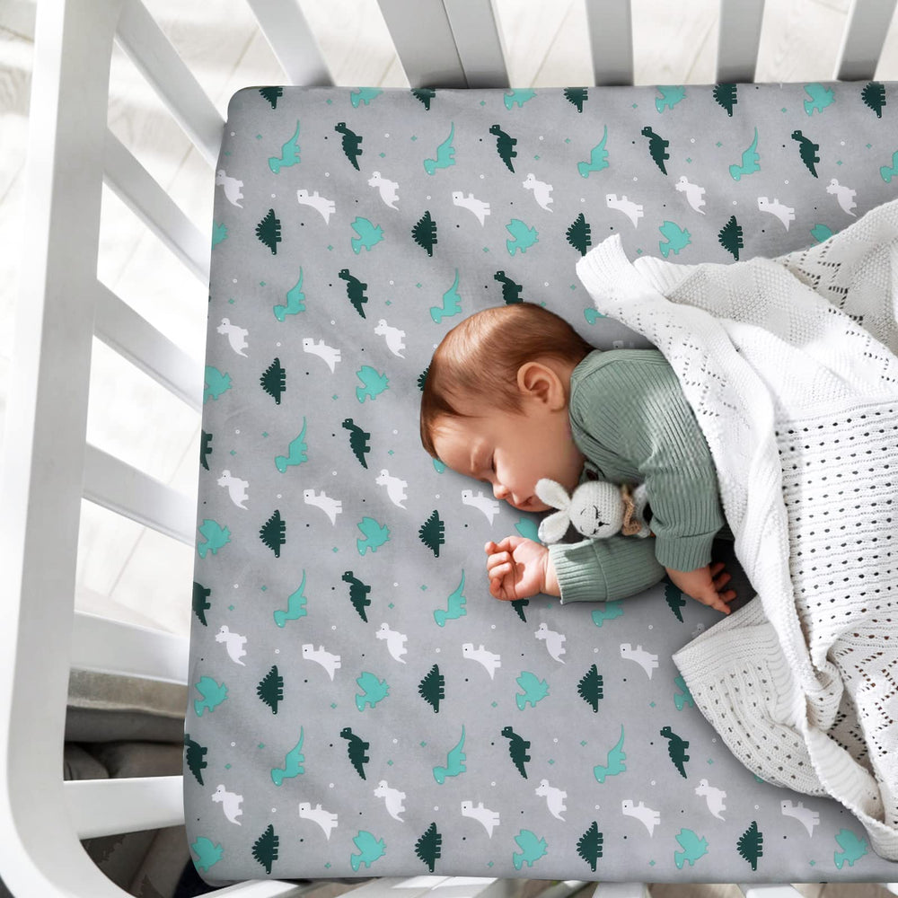 SPRINGSPIRIT dinosaur print sheet with easy-care fabric and vibrant design.