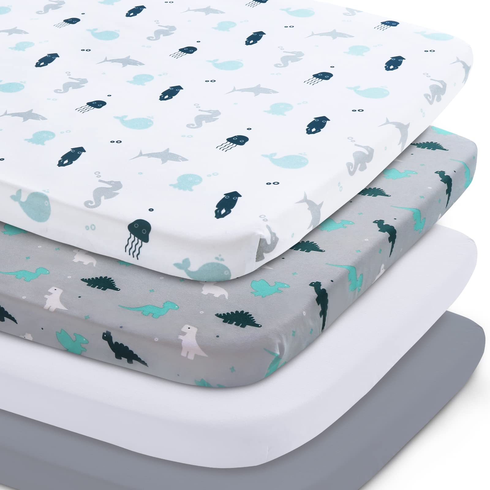 SPRINGSPIRIT mini crib sheets 4-pack pack-n-play setup for easy on-the-go naps.
