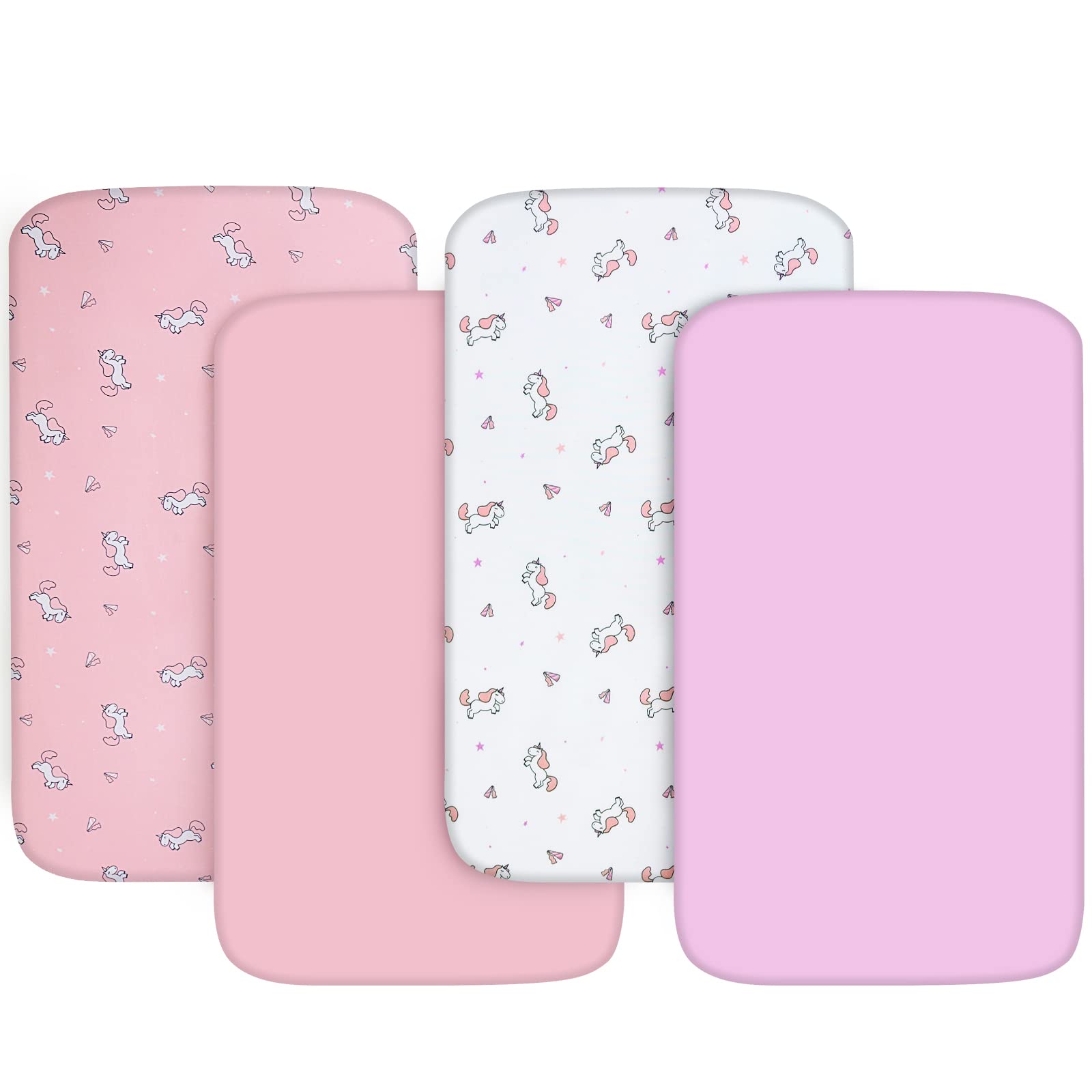 SPRINGSPIRIT mini crib sheets fabric closeup reveals ultra soft polyester texture