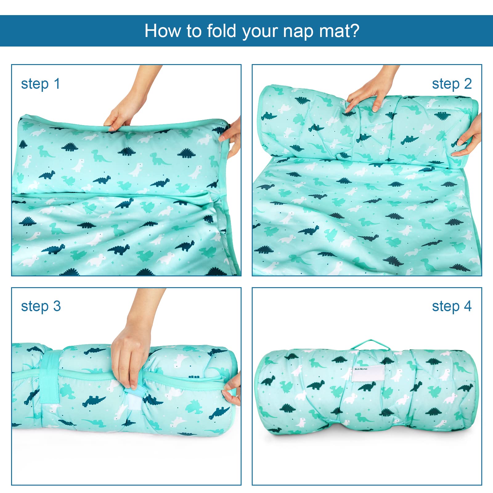 SPRINGSPIRIT nap mat dinosaur design appeals to preschoolers during rest.