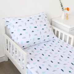 springspirit ocean toddler sheet set fitted closeup shows ultra-soft microfiber for gentle sleep