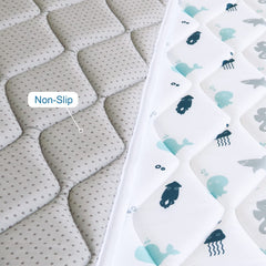 SPRINGSPIRIT Premium Foam Baby Play Mat 71x59 non-slip back demonstrates stable setup for active toddlers.