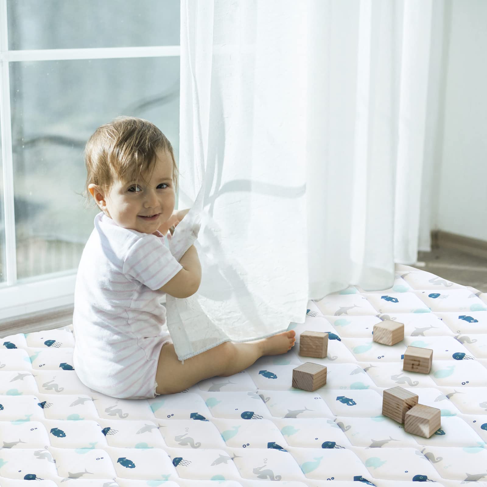 SPRINGSPIRIT Premium Foam Baby Play Mat ready-to-pack design aids simple storage and transport.