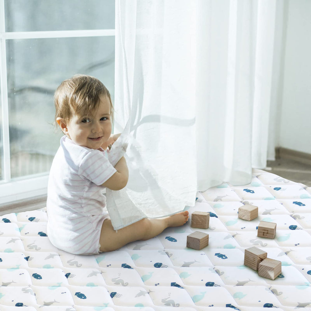 SPRINGSPIRIT Premium Foam Baby Play Mat ready-to-pack design aids simple storage and transport.