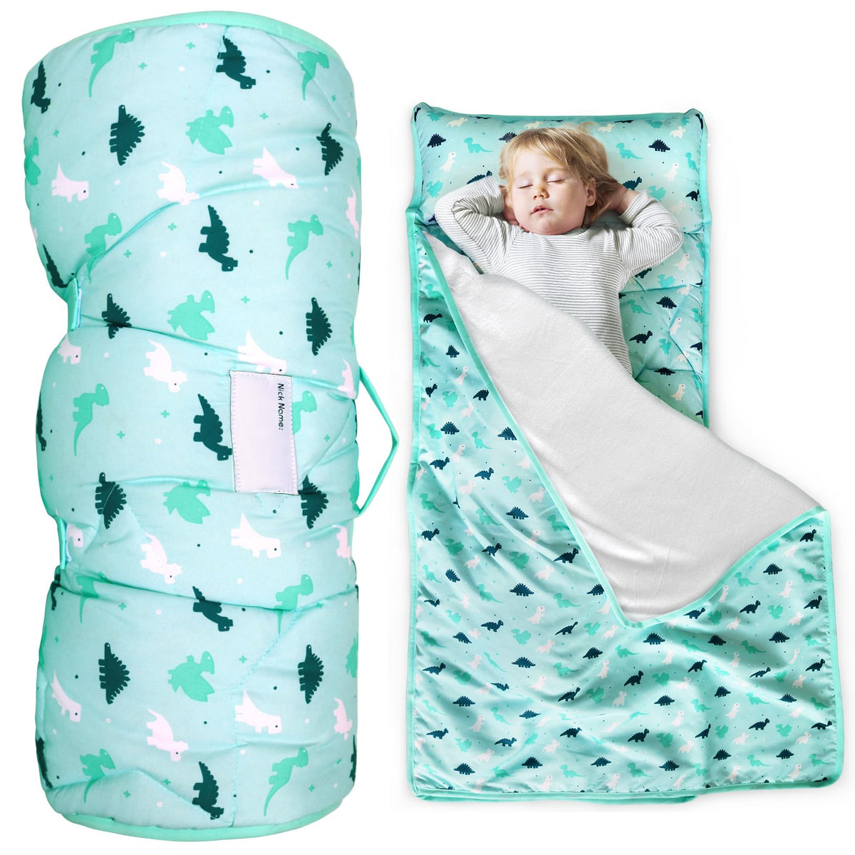 SPRINGSPIRIT toddler nap mat folded for travel and quick setup.