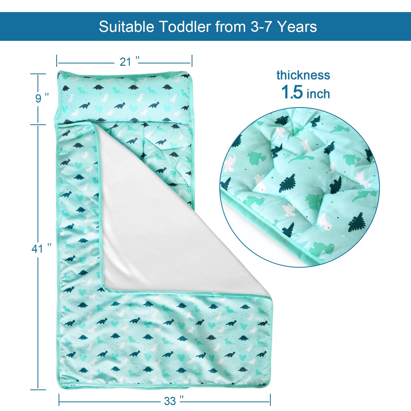 SPRINGSPIRIT nap mat blanket shown with 41x33 size for naptime.